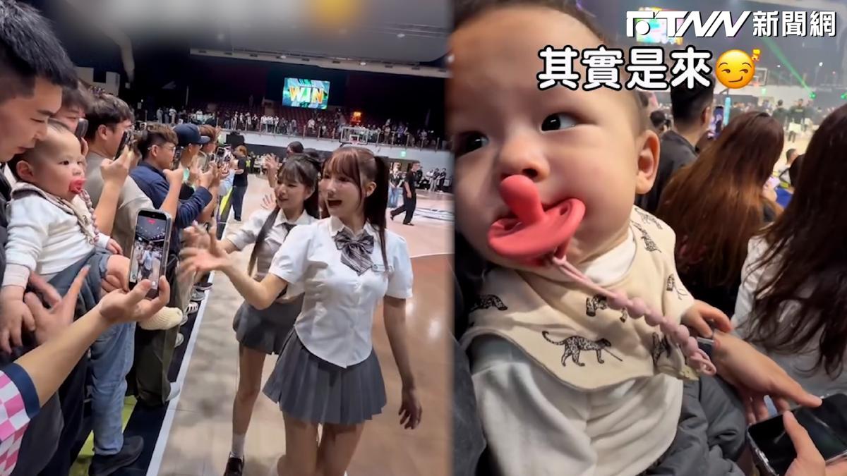 影／跟老婆報備去公園結果帶孩子去看啦啦隊　網友笑翻：兒子長大會感謝你