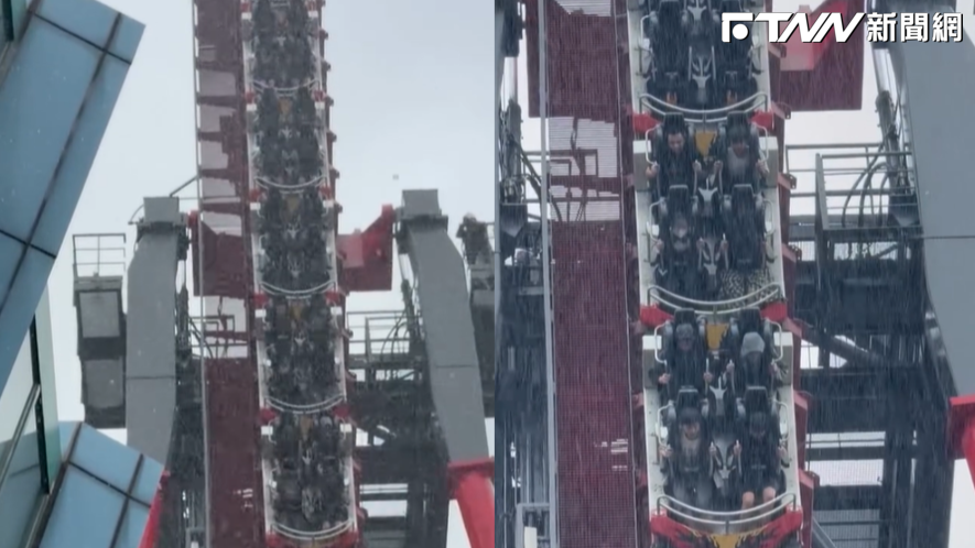 麗寶斷軌雲霄飛車驚魂！20遊客「垂直90度」掛高空　慘淋雨8分鐘　