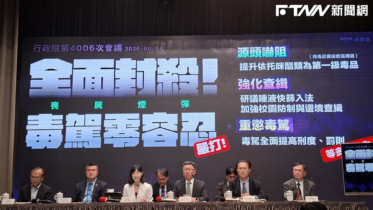 依托咪酯改列一級毒品可判死刑！行政院祭14招打擊毒駕　累犯終身不得考照